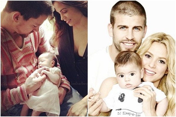 Shakira prestou homenagem ao pai de seu filho. J Channing Tatum postou foto ao lado da filha e da esposa (Reproduo/Instagram)