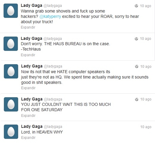 Gaga reclama, em sequncia, da falta de respeito dos hackers que vazaram seu novo single (@ladygaga/ Twitter/ Reproduo)