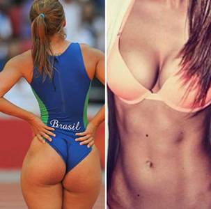 Nas imagens corpo da heptatleta brasileira Lucimara Silva (Reproduo/Instagram/Khloe Kardashian )