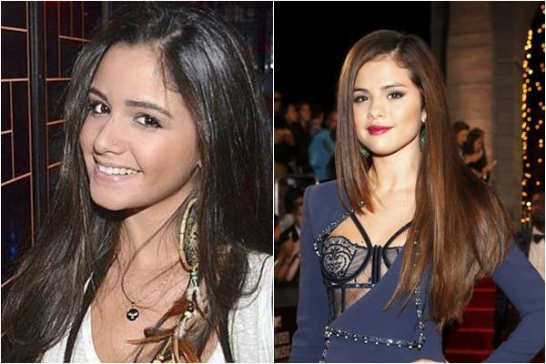 Fs comentaram sobre a semelhana entre a Fernanda Paes com a ex-namorada de Bieber, Selena Gomez (Reproduo/Facebook/@Fernanda Paes,Carlo Allegri/Reuters)