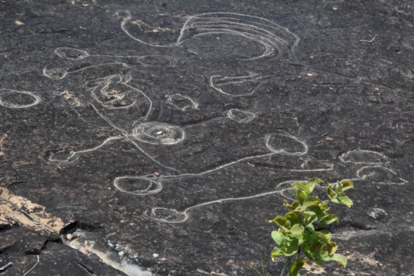 Inscries rupestres conhecidas como petrglifos so abundantes em Bisnau (GO) (Cadu Gomes/CB/D.A Press)