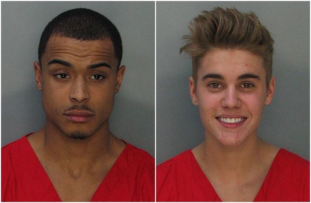 Khalil e Bieber foram presos sob vrias acusaes na ltima semana (Reproduo/Twitter/@MiamiBeachPD)