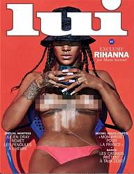 Capa da revista francesa Lui, onde a cantora aparece fazendo topless (Twitter/Reproduo)