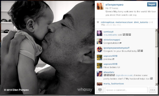 No Instagram, pai e filha ilustram a foto que anunciou a chegada de Sienna (Instagram/Reproduo)