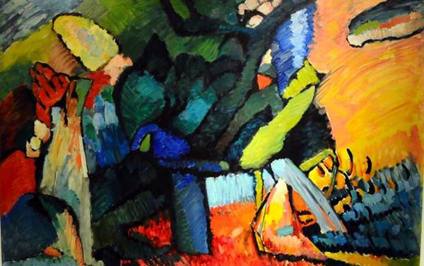 Pintura Improvisao n 4, de Wassily Kandinsky, exibida na exposio Kandinsky: Tudo comea num ponto (Gilberto Alves/CB/D.A Press)