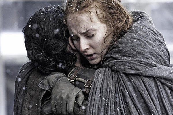 Jon Snow e Sansa Stark em Game of Thrones (Reproduo/Internet)