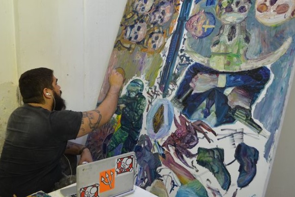 Obras como a de Thiago Martins so vendidas para ajudar na reforma do Elefante Centro Cultural (Flvia Gimenes/Divulgao)