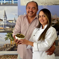 Pollyana Dahas e o marido, Wady Dahas Rossy Filho, apostam nos sabores paraenses (Marcelo Ferreira/CB/D.A Press)