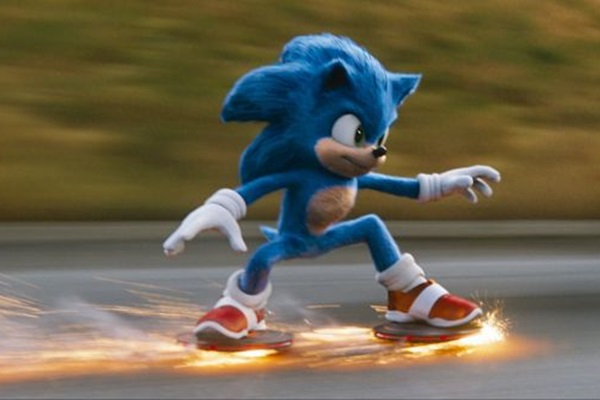 Sonic  o protagonista que parece ter asas nos ps, de to veloz que se revela (Paramount Pictures/Divulgao)